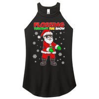 Flossing Through The Snow Santa Women's Perfect Tri Rocker Tank