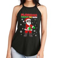 Flossing Through The Snow Santa Women's Perfect Tri Rocker Tank