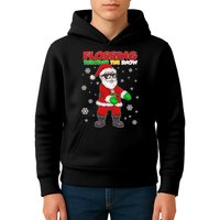 Flossing Through The Snow Santa Kids Hoodie