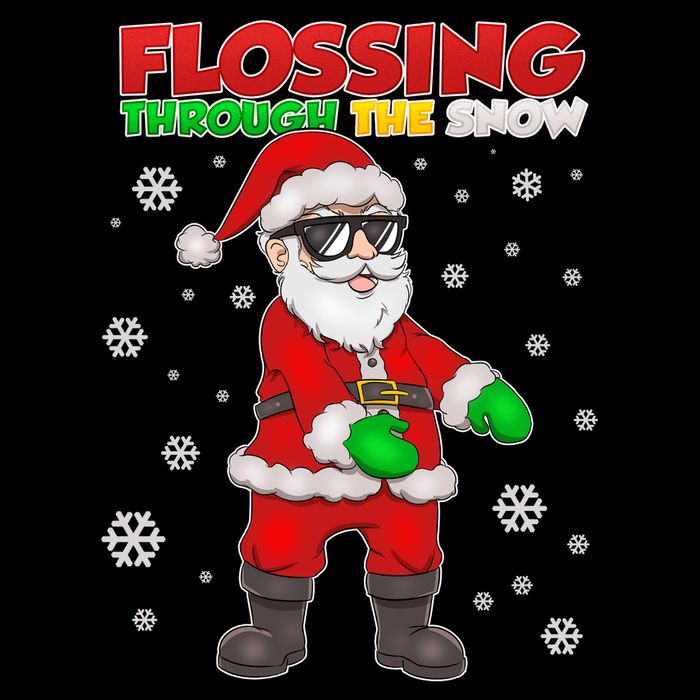 Flossing Through The Snow Santa Wool Snapback Cap