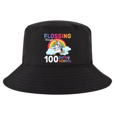 Flossing Unicorn Through 100 days Of School Cool Comfort Performance Bucket Hat