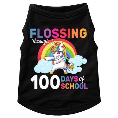 Flossing Unicorn Through 100 days Of School Doggie Tank