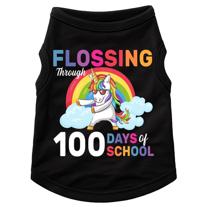 Flossing Unicorn Through 100 days Of School Doggie Tank