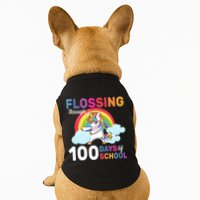 Flossing Unicorn Through 100 days Of School Doggie Tank