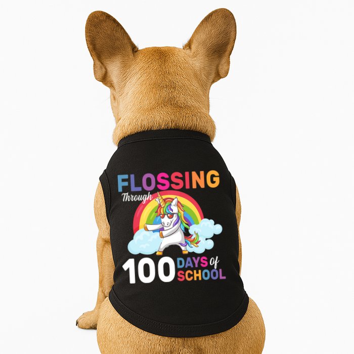 Flossing Unicorn Through 100 days Of School Doggie Tank