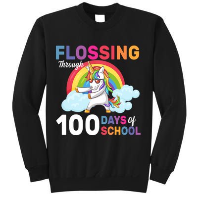Flossing Unicorn Through 100 days Of School Sweatshirt