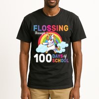 Flossing Unicorn Through 100 days Of School Tall T-Shirt