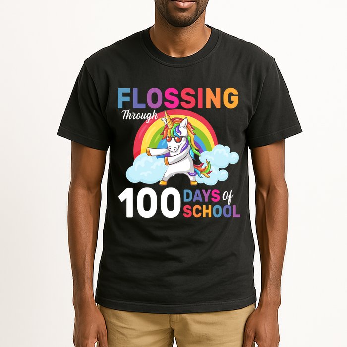 Flossing Unicorn Through 100 days Of School Tall T-Shirt