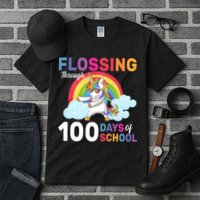 Flossing Unicorn Through 100 days Of School Tall T-Shirt