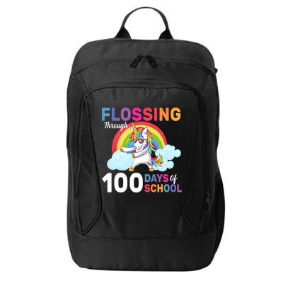 Flossing Unicorn Through 100 days Of School City Backpack