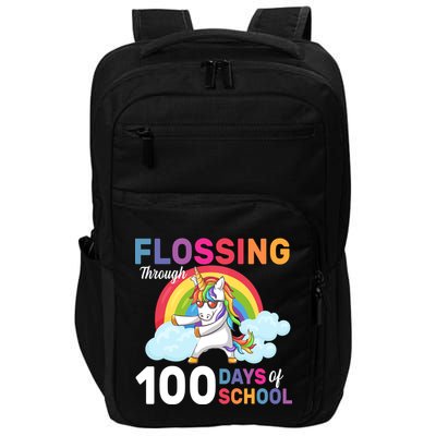 Flossing Unicorn Through 100 days Of School Impact Tech Backpack