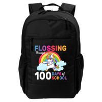 Flossing Unicorn Through 100 days Of School Backpack