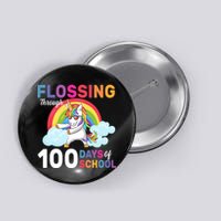 Flossing Unicorn Through 100 days Of School Button