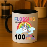 Flossing Unicorn Through 100 days Of School Mug