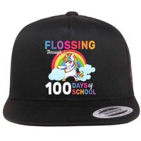 Flossing Unicorn Through 100 days Of School Flatbill Hat
