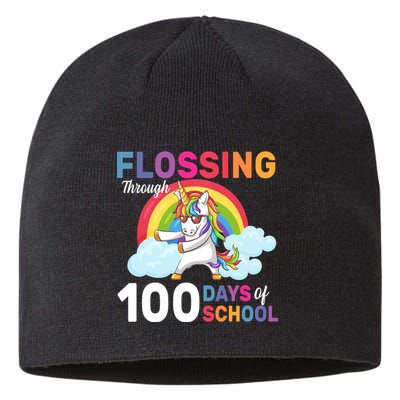 Flossing Unicorn Through 100 days Of School Sustainable Beanie