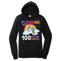Flossing Unicorn Through 100 days Of School Women's Pullover Hoodie
