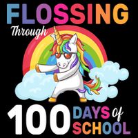 Flossing Unicorn Through 100 days Of School Mousepad