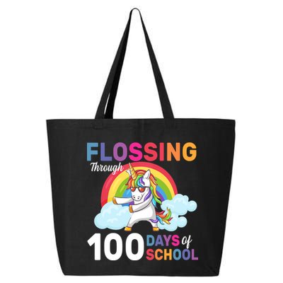 Flossing Unicorn Through 100 days Of School 25L Jumbo Tote