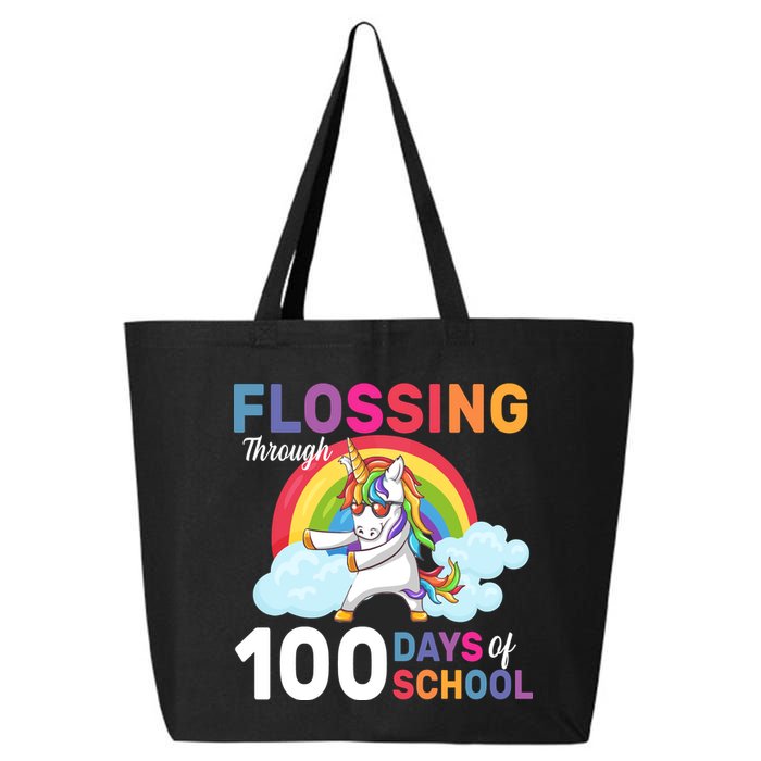 Flossing Unicorn Through 100 days Of School 25L Jumbo Tote