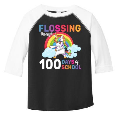 Flossing Unicorn Through 100 days Of School Toddler Fine Jersey T-Shirt
