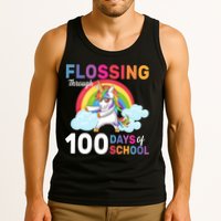 Flossing Unicorn Through 100 days Of School Tank Top