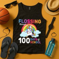 Flossing Unicorn Through 100 days Of School Tank Top
