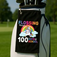 Flossing Unicorn Through 100 days Of School Golf Towel
