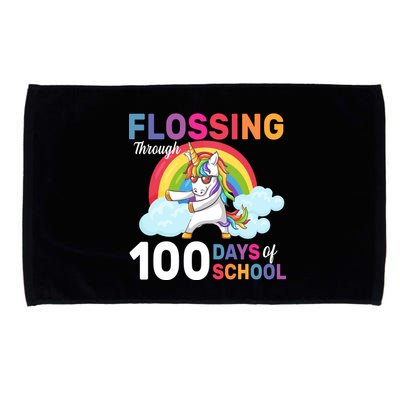 Flossing Unicorn Through 100 days Of School Microfiber Hand Towel