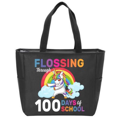 Flossing Unicorn Through 100 days Of School Zip Tote Bag