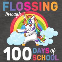 Flossing Unicorn Through 100 days Of School Vector Backpack