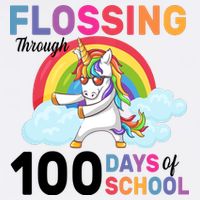 Flossing Unicorn Through 100 days Of School Garment-Dyed Sweatshirt