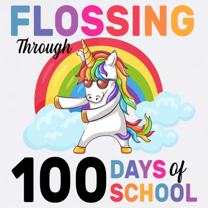 Flossing Unicorn Through 100 days Of School Garment-Dyed Sweatshirt