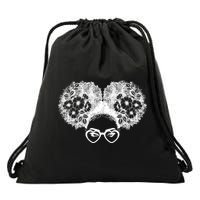 Flower Afro Puffs Drawstring Bag