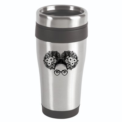 Flower Afro Puffs 16oz Travel Tumbler