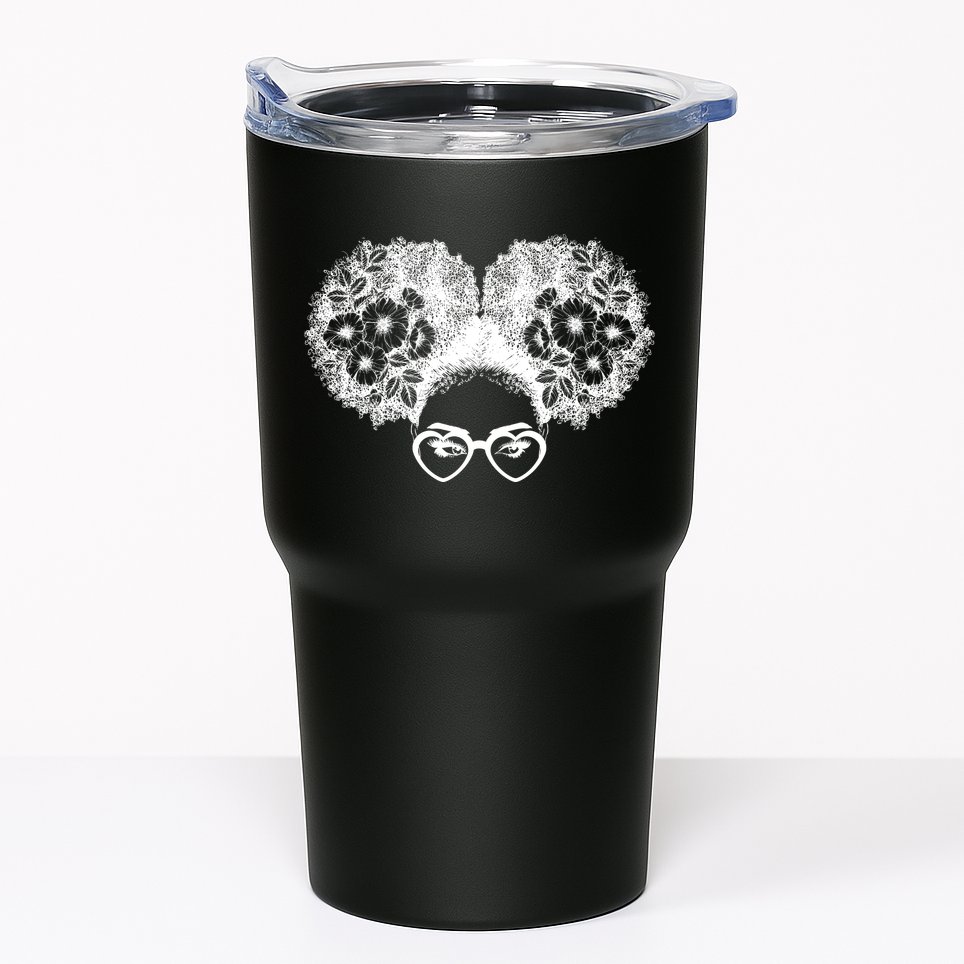 Flower Afro Puffs Tumbler