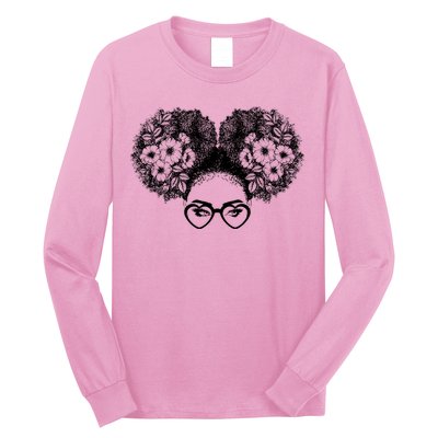 Flower Afro Puffs Long Sleeve Shirt