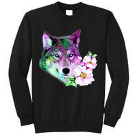 Flower Colorful Wilderness Wolf Sweatshirt