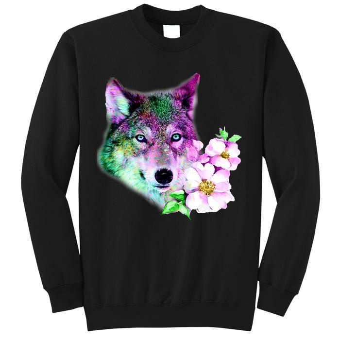 Flower Colorful Wilderness Wolf Sweatshirt