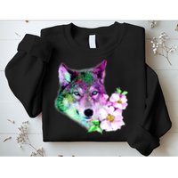 Flower Colorful Wilderness Wolf Sweatshirt