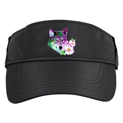 Flower Colorful Wilderness Wolf Adult Drive Performance Visor