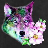Flower Colorful Wilderness Wolf Beanie