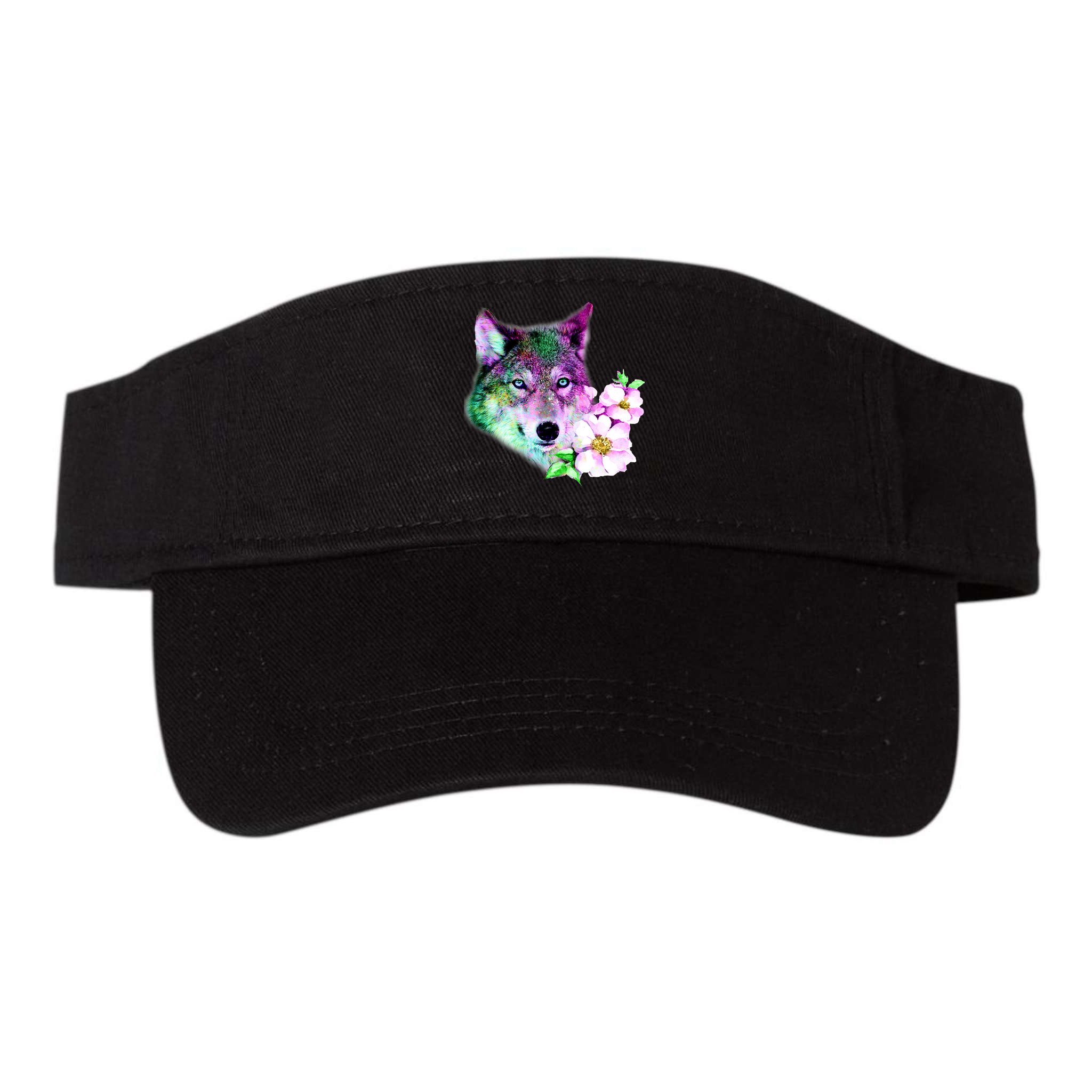 Flower Colorful Wilderness Wolf Visor