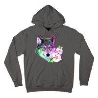 Flower Colorful Wilderness Wolf Hoodie