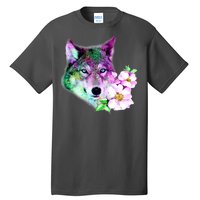 Flower Colorful Wilderness Wolf Tall T-Shirt