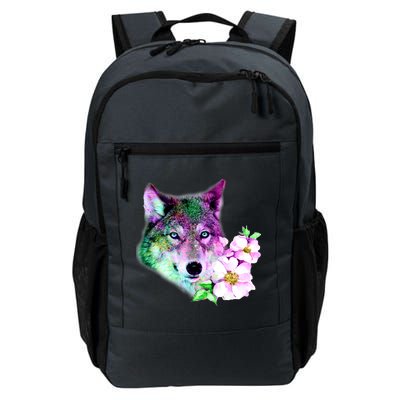 Flower Colorful Wilderness Wolf Daily Commute Backpack