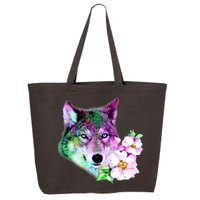 Flower Colorful Wilderness Wolf 25L Jumbo Tote