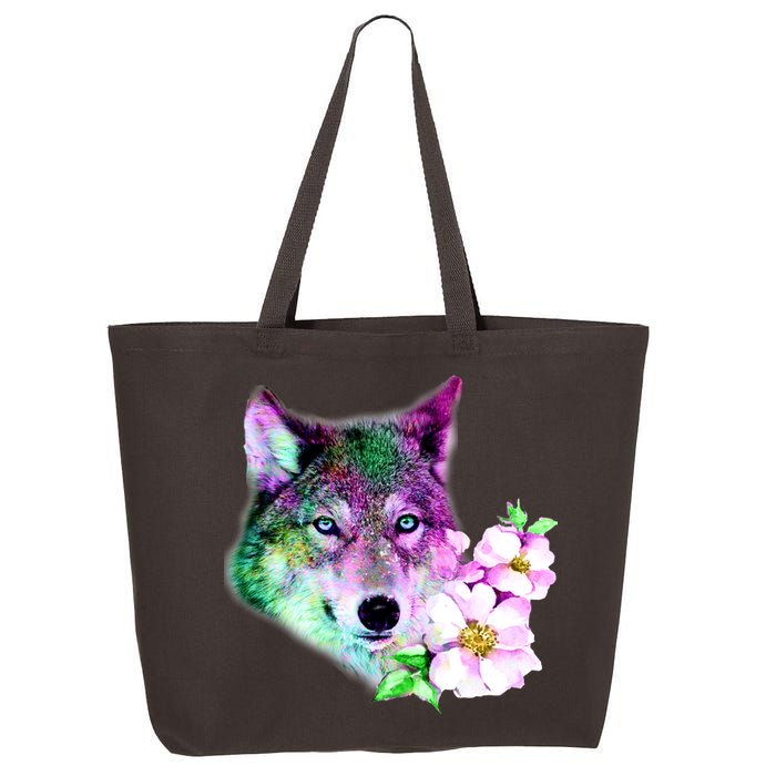 Flower Colorful Wilderness Wolf 25L Jumbo Tote