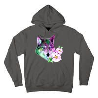 Flower Colorful Wilderness Wolf Tall Hoodie