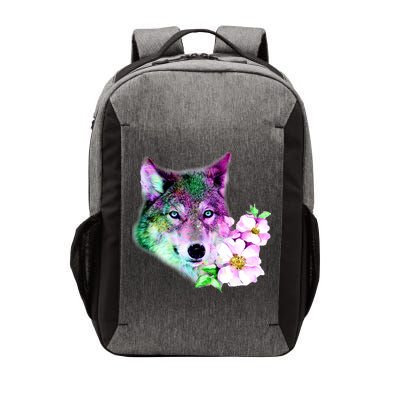 Flower Colorful Wilderness Wolf Vector Backpack